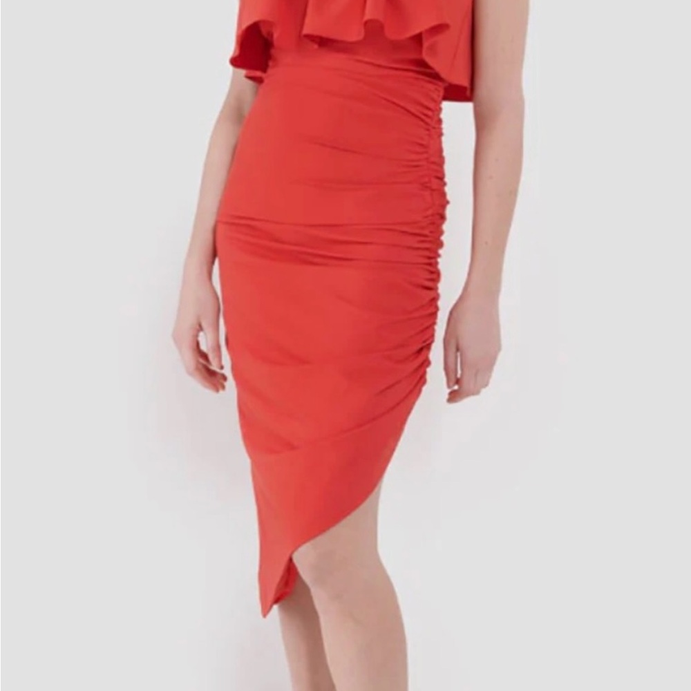 Beautiful chic and sexy red midi dress by Cinq adept six 0. NWT